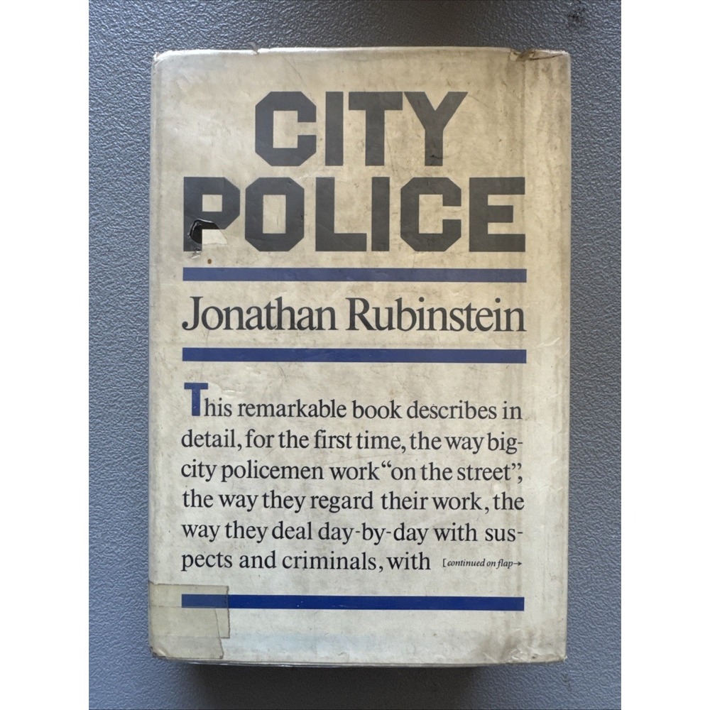CITY POLICE - Rubinstein - 1st Edition / Print Hardcover 1973